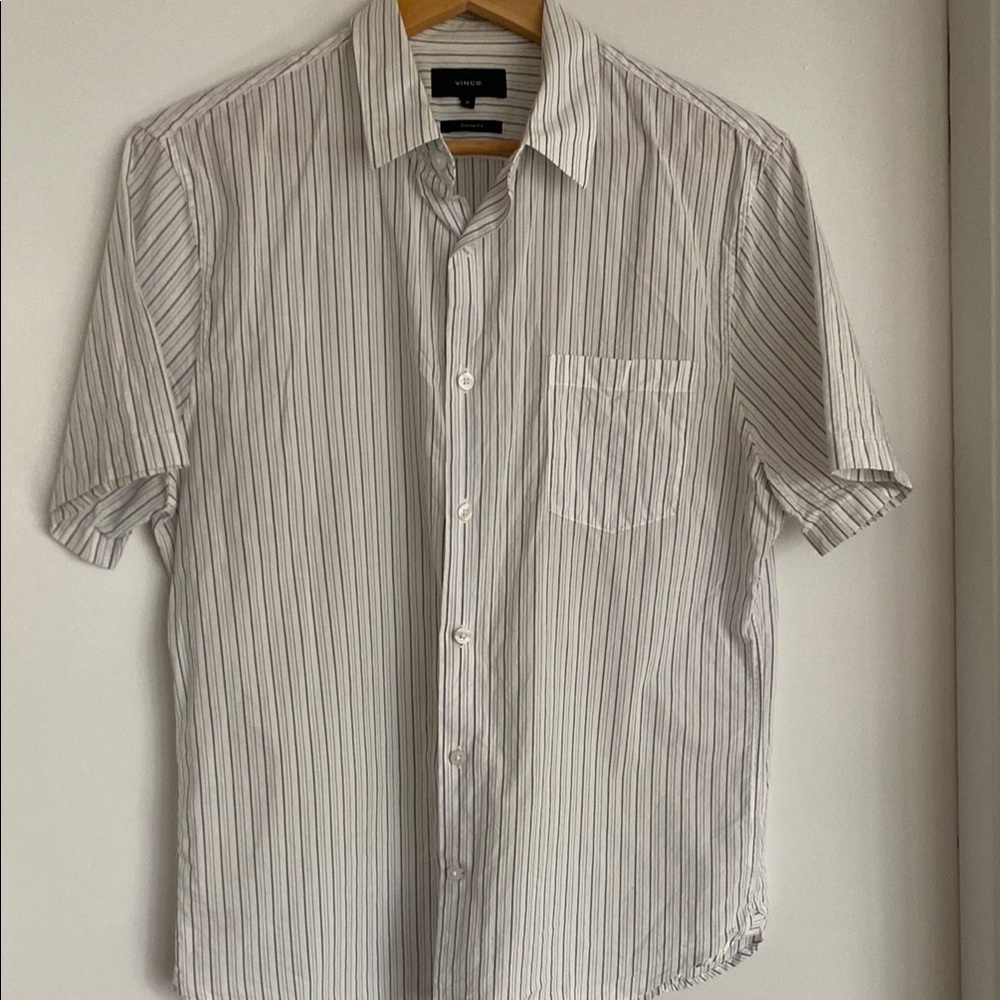 Vince Men's Striped White Shirt